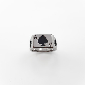 Mens Rings: Ace Of Spades Signet Ring