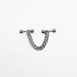 Double Piercing Chain Earrings