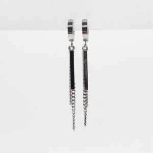 Mens Hoops: Bar Chain One Touch Hoops