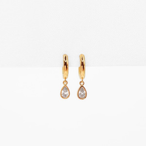 Crystal Teardrop Huggies