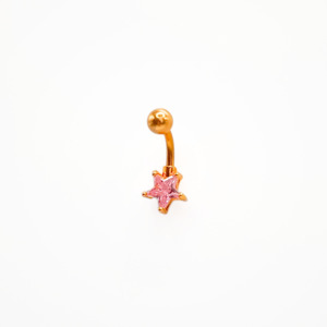 Belly Bars: Cubic Zirconia Star Belly Bar