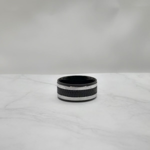 Black with Grey Hues Band Ring