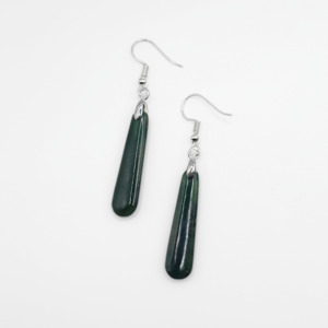 Greenstone: 33mm Drop Greenstone Earrings