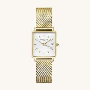 Rosefield: Boxy XS - Gold Mesh / White Dial
