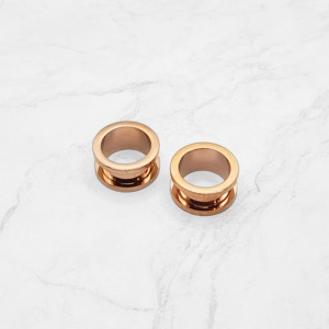 Tunnels Plugs: Rose Gold Screw Tunnel