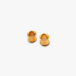 Tunnels Plugs: Gold Double Flare Screw Fit