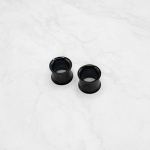 Tunnels Plugs: Black Double Flare Screw Fit