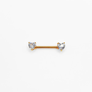 Nipple: Heart Double Gem Nipple Bar