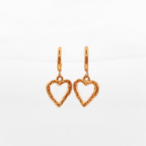 Love Heart: Hollow Heart Hoop Earrings