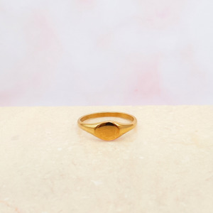 Oval Initial Ring