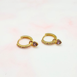 Gold Vermeil: Rose Heart Huggies