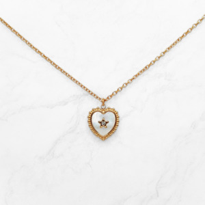 Necklaces: White Opulent Heart Necklace