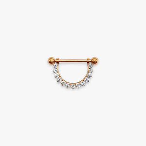 Body Peircings: Pave Shield Nipple Bar