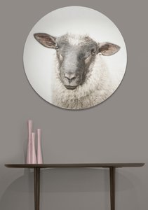 Stella the Sheep Circular Glass Art - Glassography & Florals