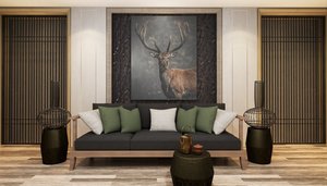 Deer In The Mist Glass Art - Glassography & Florals