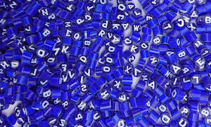 Cobalt Blue & White Small Letters (Assorted) O (3/4mm)