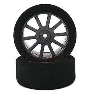 Tyres: Matrix Racing Pre-Assembled Front Five Light 35/42Shore Foam Tire 2 pcs Black For 1/10 On Road