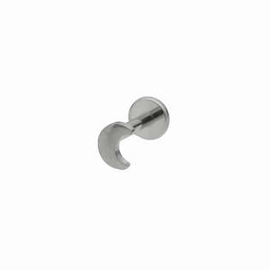 Tragus Cartilage Daith Conch: Crescent Moon Top Titanium Flat Back Stud Earrings