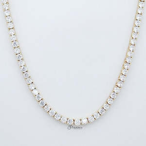 Mens Necklaces: 5mm CZ Paved Tennis Chain - Gold