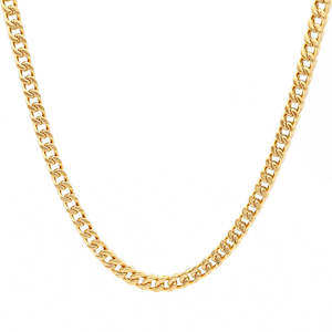 Mens Necklaces: 6mm Square Franco Link Chain Necklace - Gold