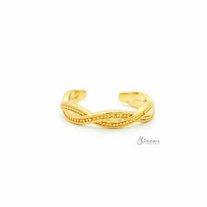 Toe Rings: Twisted Rope Toe Ring - Gold