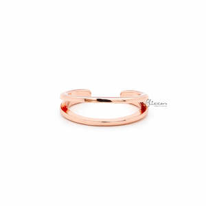 Toe Rings: Two Lines Plain Band Toe Ring - Rose Gold
