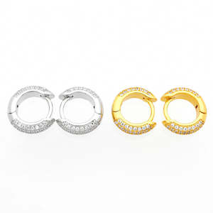Iced Out Jewellery: CZ Paved Classic Huggie Hoop Earrings