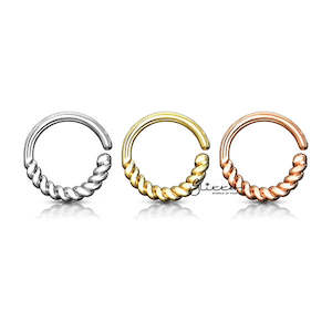 Clearance Sale: Half Circle Braided Bendable Hoop Rings for Septum, Ear Cartilage, Daith and More