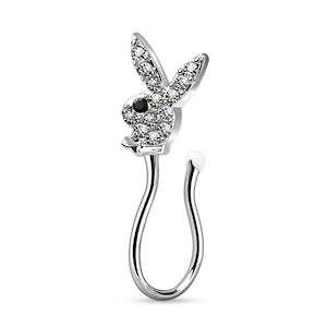 Non Piercing: Playboy Bunny Non Piercing Nose Ring