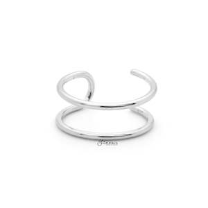 Non Piercing: Non Pierced Sterling Silver Double Lines Conch Ear Cuff - Silver