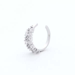 Non Piercing: Multi CZ Ear Cuff - Silver
