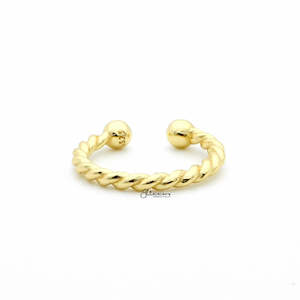 Non Piercing: Non Pierced Sterling Silver Twisted Rope Conch Ear Cuff - Gold
