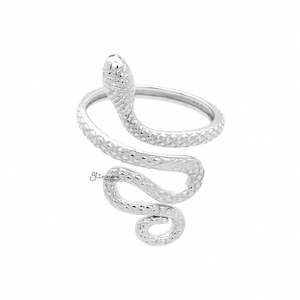 Sterling Silver Rings: Sterling Silver Snake Adjustable Ring