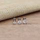Three Piece C.Z Top Flat Back Studs Bundle - Silver