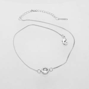 Anklets: 5mm Round C.Z Anklet - Silver