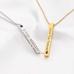Personalised Necklaces: Personalised 3D Bar Necklace