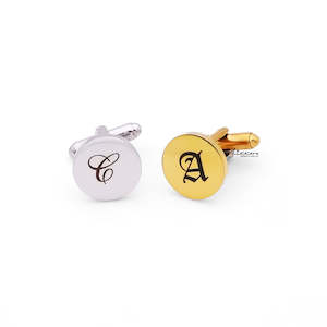 Cufflinks: Personalised Stainless Steel Round Cufflinks