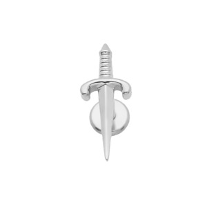 Titanium Jewellery: Dagger Titanium Flat Back Stud Earrings