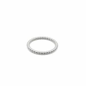 Stainless Steel Bead Stacking Ring - Silver