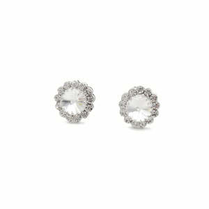 Stud Earrings: Round Halo Crystal Stud Earrings
