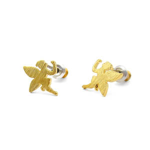 Stud Earrings: Fairy Stud Earrings - Gold