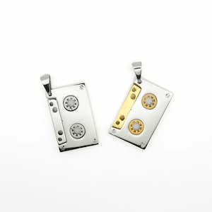 Stainless Steel Cassette Tape Pendant