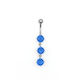 3 Round CZ Vertical Dangle Belly Button Ring