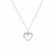 Sterling Silver Beaded Edge Heart Pendant Necklace