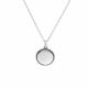 Sterling Silver Beaded Edge Round Disc Pendant Necklace