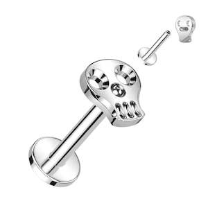 Skull Titanium Flat Back Stud Earrings