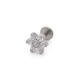 CZ Flower Titanium Flat Back Stud Earrings