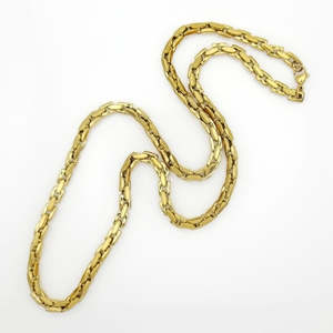 Stainless Steel Box Link Chain Necklace - Gold