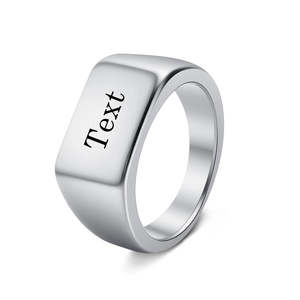 Rings: Personalised Stainless Steel Geometric Signet Rings