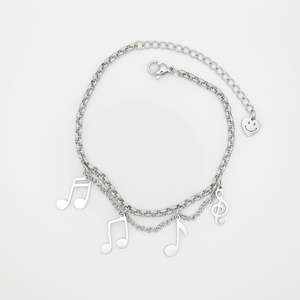 Stainless Steel Music Notes Bracelet